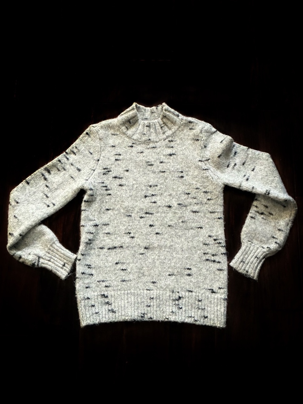 Loft Heather Grey Sweater w/Black and Grey